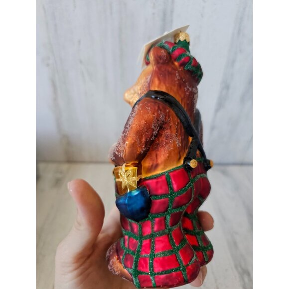 vintage Radko bearing heart plaid suspenders Scottish ornament 1996 Xmas tree - Picture 4 of 10